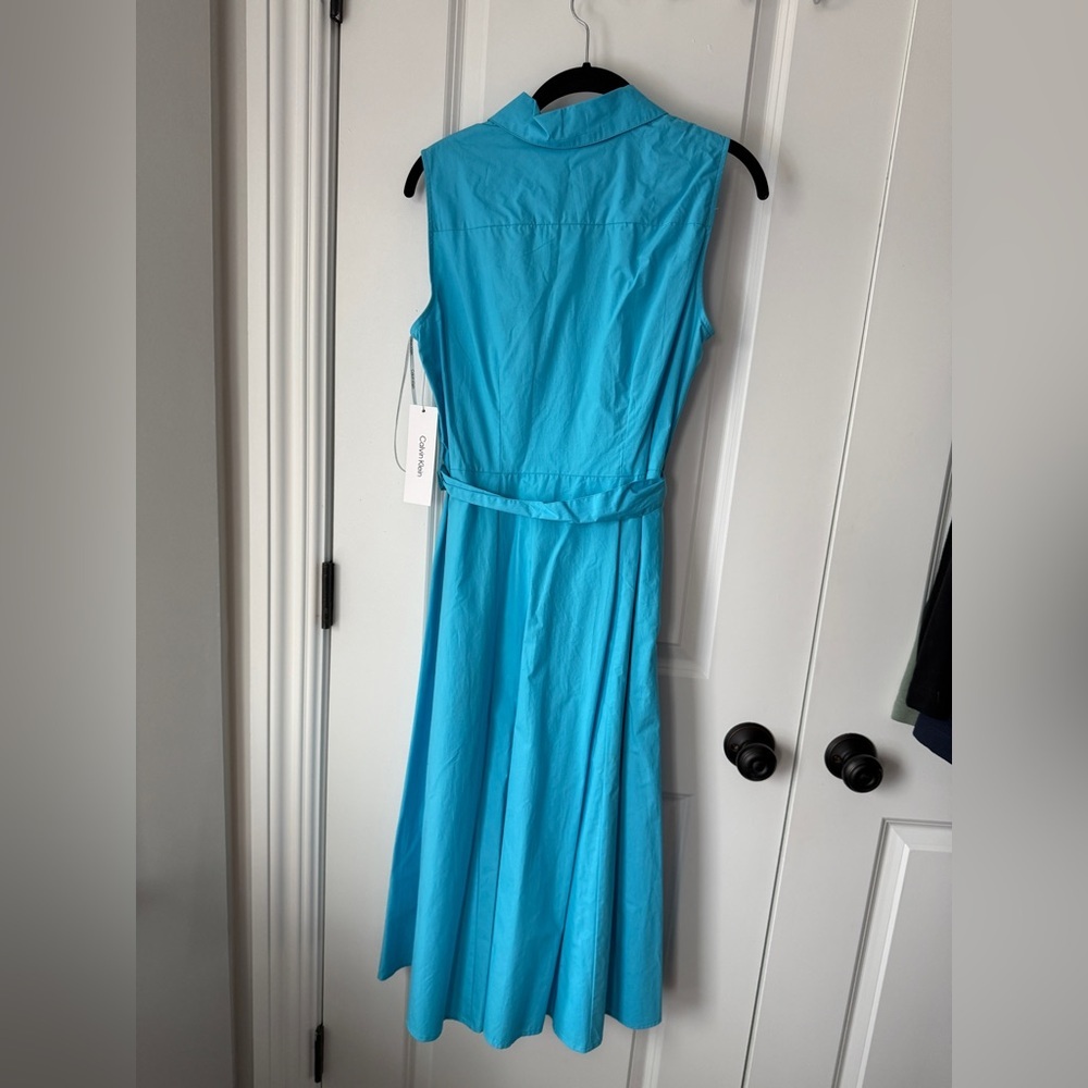 Calvin Klein Turquoise shirt Dress NWT - Picture 5 of 7